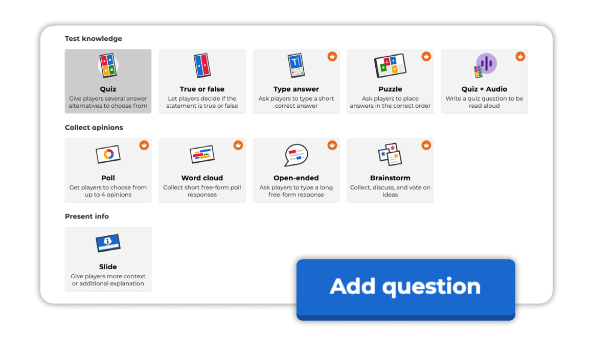 Types of Kahoot